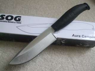 SOG Aura Camp Fixed Blade Hunting Camping Knife AU 01 New  