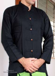   Thai Made Long Sleeve Black Rayon Viscose Shirt size 5XL Shirt  