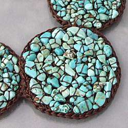 Cotton Turquoise Mosaic Bubble Bib Necklace (Thailand)  Overstock