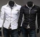 S128 New Mens Luxury Stylish Casual Dress Slim Fit Shirts 2 Colours 4 