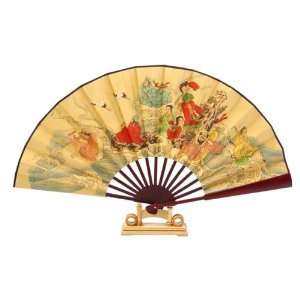  EXP Handmade Folding Decorative Wall Fan With Stand 