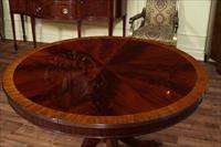 48 Round Dining Table with Leaf  Round Mahogany Dining  