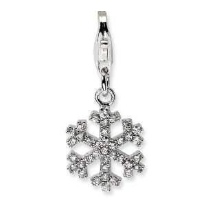    New Amore La Vita Sterling Silver CZ Snowflake Charm: Jewelry