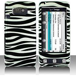 LG Fathom VS750 Black/ White Zebra Snap on Protective Case Cover 
