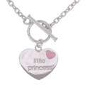 Sterling Silver Clear Crystal Heart Princess Nameplate Necklace 