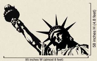 BIG Statue of Liberty Vinyl Wall Decal Sticker 8ftX5ft  