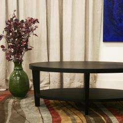 Charleston Modern Oval Black Wood Coffee Table  Overstock