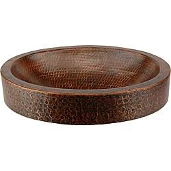 Oval Skirted Compact Hammered Copper Vessel Sink  Overstock