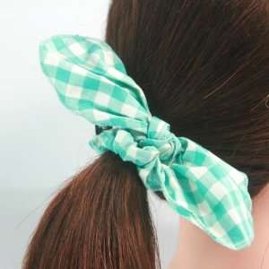  (Green) Bow Shaped Hair Tie/ponytail Holder (4049 1 