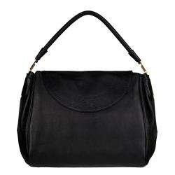Versace Black Leather Flap over Handbag  