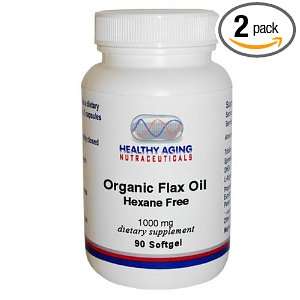Healthy Aging Nutraceuticals Organic Flax Oil 1000 Mg Hexane Free 90 
