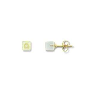  Ragui Ladies Earrings in Yellow 18 karat Gold with White 