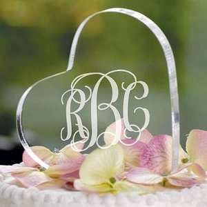   Personalized Acrylic Heart Shaped Cake Topper: Health & Personal Care