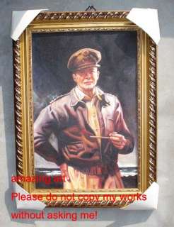 World war 2 Oil Painting General Douglas MacArthur  