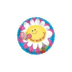  18 Get Well Soon Smiling Daisy   Mylar Balloon Foil 