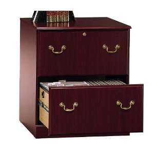   Drawer Lateral Wood File Cabinet in Cherry: Office Products