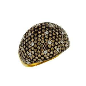   Collection Brown & White Diamond Ring in 14k Yellow Gold , Size 7