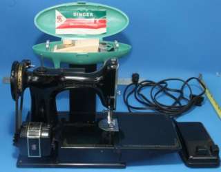   SINGER Featherweight 221 Sewing Machine And Buttonholer In Case  
