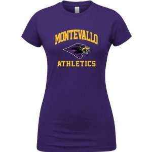  Montevallo Falcons Purple Womens Athletics Arch T Shirt 