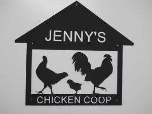 CHICKEN COOP METAL SIGN BARN SHAPE ANY NAME NO CHARGE  