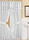   Double Swag Fabric Shower Curtain+Vinyl Liner+12 Matching Hooks