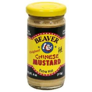  Beaver, Mustard Chinese Hot, 4 OZ (Pack of 12) Health 