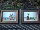 Amazing Listed Artist Robert Cox painting signed Floral scene oil on 