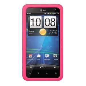  VMG HTC Vivid Soft Gel Skin Case Cover 2 ITEM COMBO   Pink 