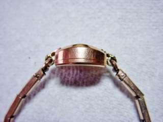 Vintage 1940s LONGINES Womens 14K Rose Gold & Diamond Wristwatch 