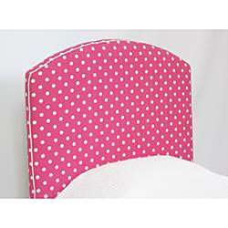Nola Hot Pink and White Polka Dot Upholstered Twin Headboard 