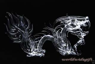 Dragon Hand Blown Art Glass Figurine Crystal Ornament  