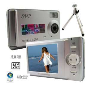  SVP DC1056 Silver 5MP Slim Digital Camera with 4x Digital 