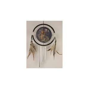  Indian Maiden with Wolves Dream Catcher Windchime Patio 