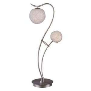    Sand Chrome Twin Arm Glass Ball Table Lamp: Home Improvement
