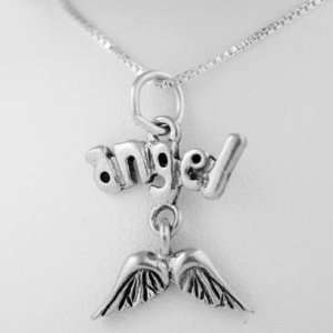  Silver Angel Wings Charm Necklace Arts, Crafts & Sewing