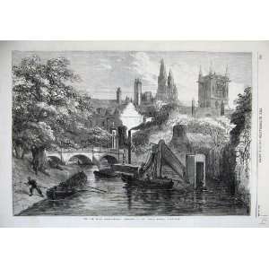  1869 Cam River Dredging Johns Bridge Cambridge Boats