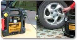 Charge electrical devices and fill flat tires with ease.