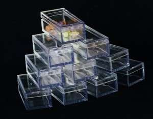 RECTANGLE CLEAR ACRYLIC GEM BOXES 50 QTY  