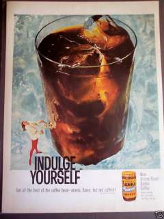 1960 SANKA Aroma Roast Iced Coffee vintage drink ad  