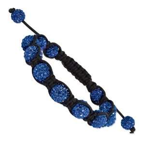   Crystal Beads Black Cord Shamballa Bracelet 1928 Boutique Jewelry