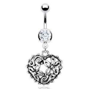   Belly Button Jewelry Navel Ring Dangle Jewelry with Surgical Steel Bar