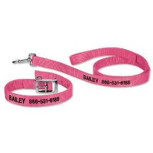  Personalized Buckle Collar And Lead / 18 Collar, Pink 