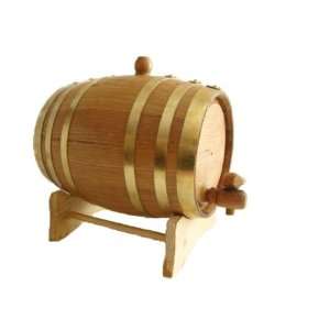   liter (.52 gallons) Brass Hoop Oak Wine Keg / Barrel: Kitchen & Dining