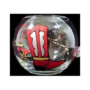 Blazing Boots Design   Hand Painted   19 oz. Bubble Ball with candle 