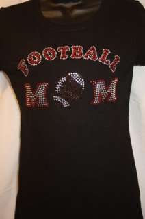 Football Mom Rhinestone BLING Shirt S 3XL NWOT  