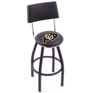   University of Colorado Steel Logo Stool with Back and L8B4 Base: Home