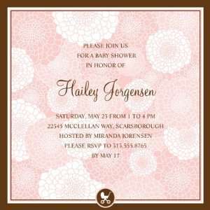  Baby Shower Invitations   Dahlia Bouquet   Set of 15 Baby