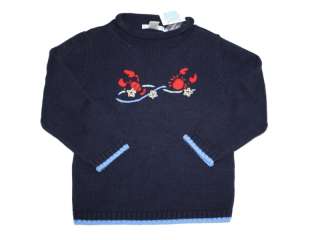 New Boy Janie & And Jack Summer Social Crab Lobster Roll Neck Sweater 