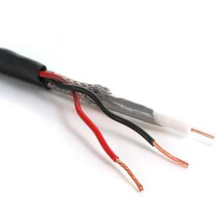   500FT Bulk CCTV Coax Cable w/ Power Wire Black 859256002449  