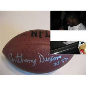  ANTHONY DIXON SAN FRANCISCO 49ERS,SIGNED NFL FOOTBALL WITH 
